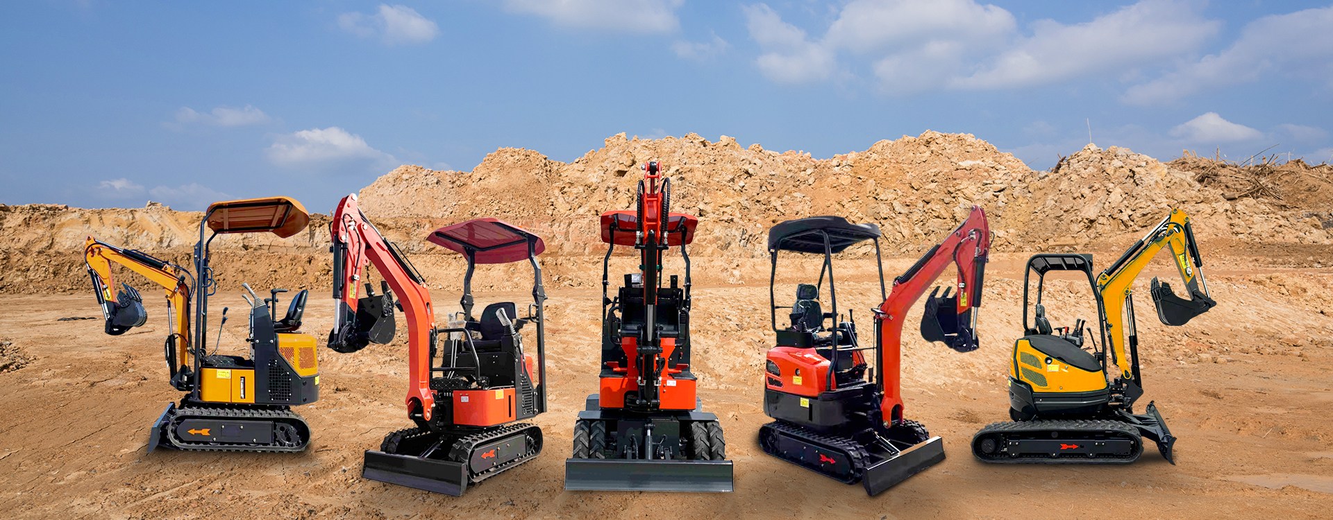 Dikkwell Excavator Range Banner - 0.6t ila 10ton yüksek kaliteli ekskavatörler, standart üretim, OEM kabul edildi