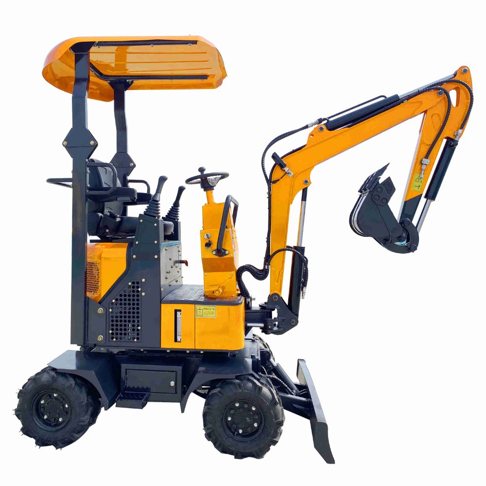 DW-120 1.2ton Tekerlek Pilot Joystick Hidrolik Mikro Ekskavatör Ev için